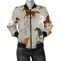 FUNSTUFFPRINT Equestrian Pattern Print Women Casual 3D Bomber Jacket