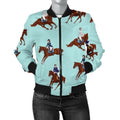 FUNSTUFFPRINT Equestrian Print Pattern Women Casual 3D Bomber Jacket