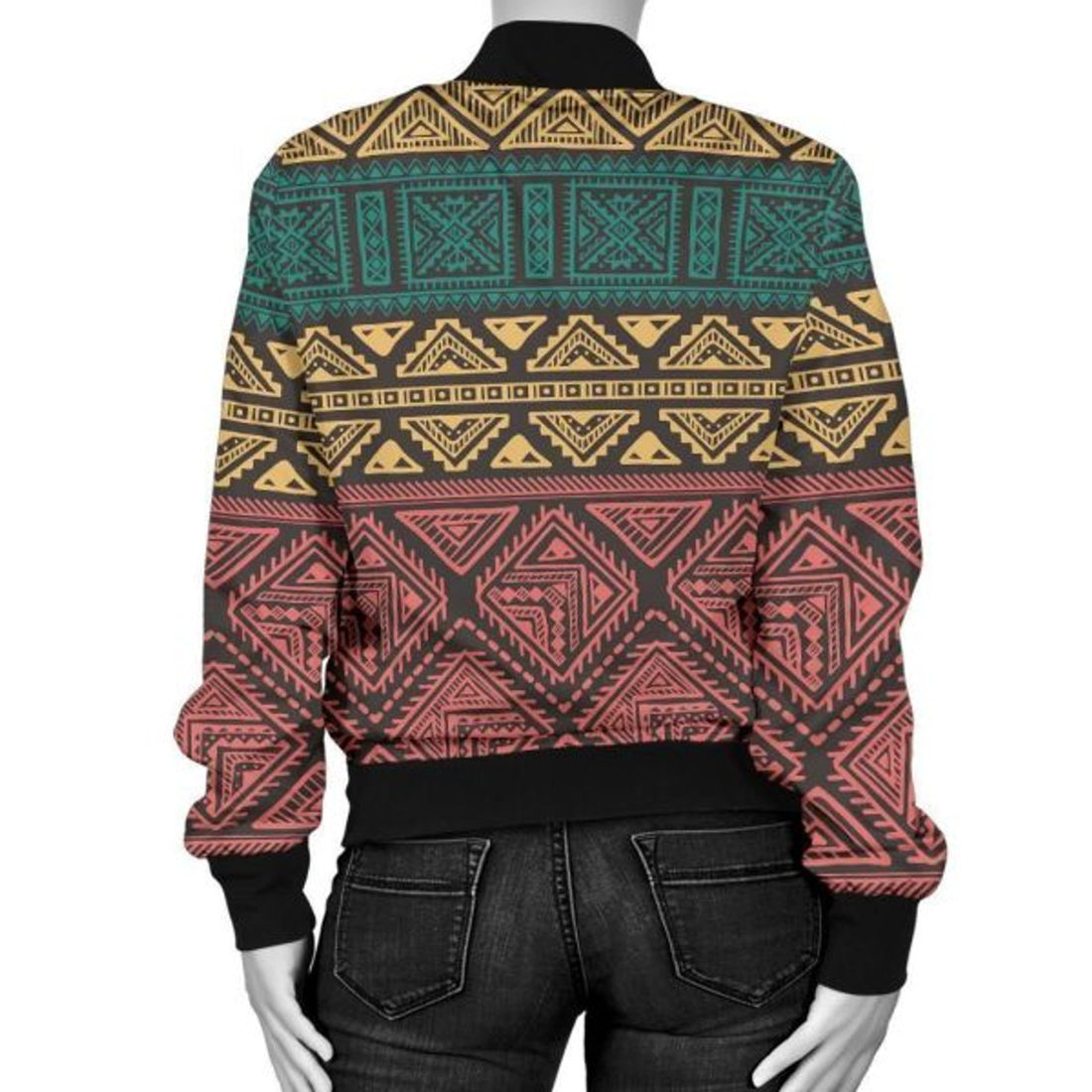 FUNSTUFFPRINT Ethnic Pattern Print Women Casual 3D Bomber Jacket