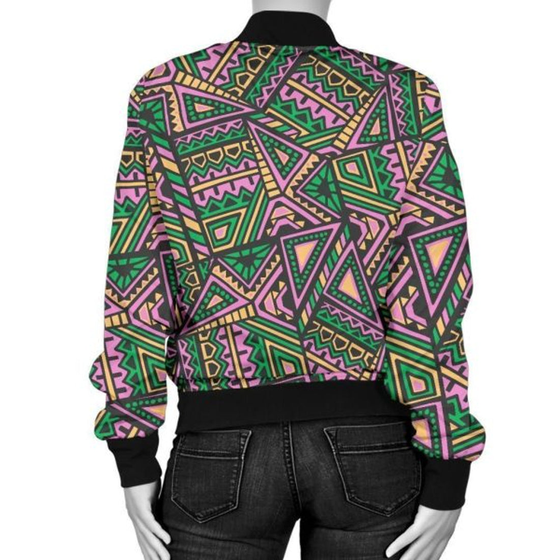 FUNSTUFFPRINT Ethnic Pink Print Pattern Women Casual 3D Bomber Jacket