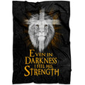 FUNSTUFFPRINT Even In Darkness I Feel His Strength Fleece Blanket - Christian Blanket - Bible Verse Blanket