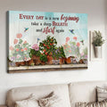 Every Day Is A New Beginning Take A Deep Breath And Start Again, Hummingbird Poster, Flower Poster Poster and Canvas
