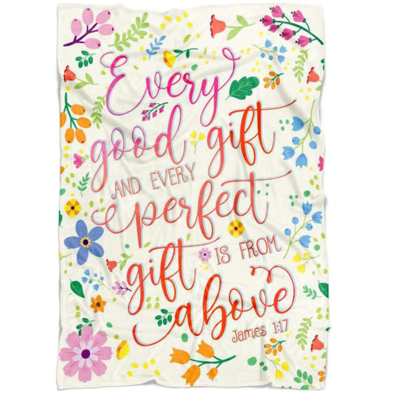 FUNSTUFFPRINT Every Good Gift And Every Perfect Gift Is From Above James 1 17 Fleece Blanket - Christian Blanket - Bible Verse Blanket
