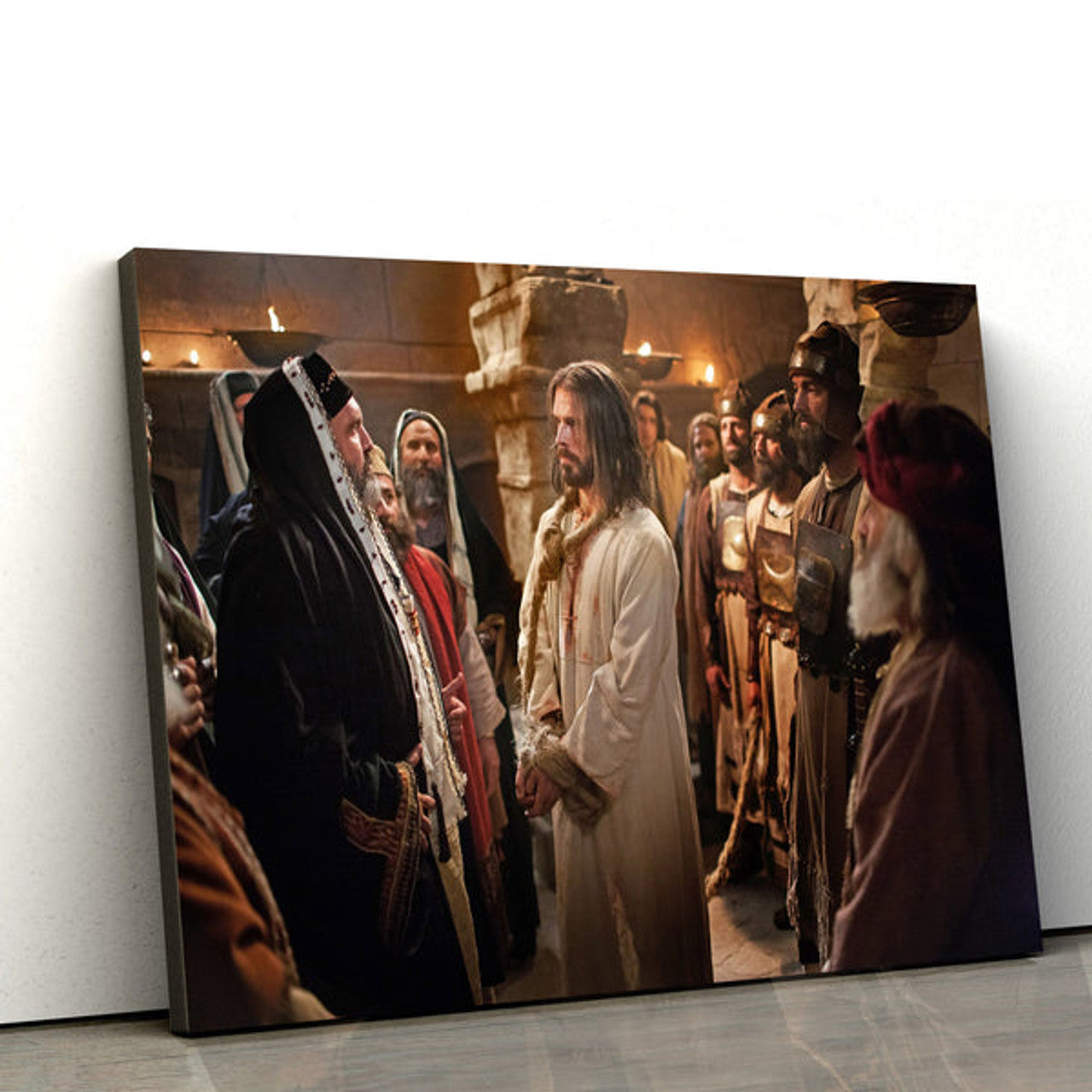 Examined Before Caiaphas And The Sanhedrin Canvas Wall Art - Easter Wall Art - Christian Canvas Wall Art
