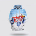 FUNSTUFFPRINT 3D Farmer Tractor Christmas All Over 3D Hoodie and Zip Hoodie