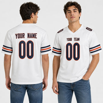 Personalized Chicago Football Jersey for Kids & Adults – White Fan-Inspired Style, Custom Name & Number