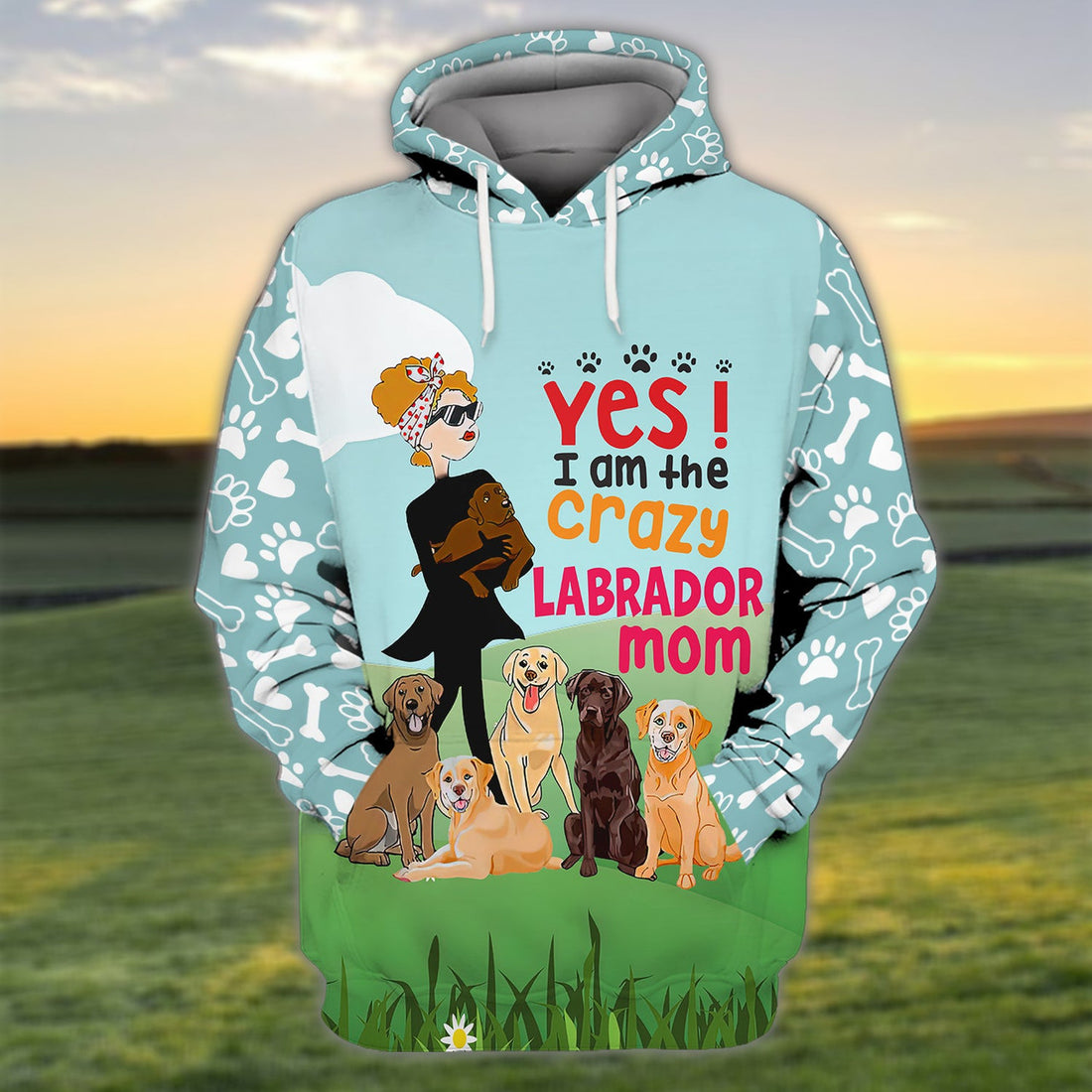 FUNSTUFFPRINT I'm The Crazy Labrador Mom 3D Shirt For Labrador Retriever Dog Lovers 3D Hoodie and Zip Hoodie