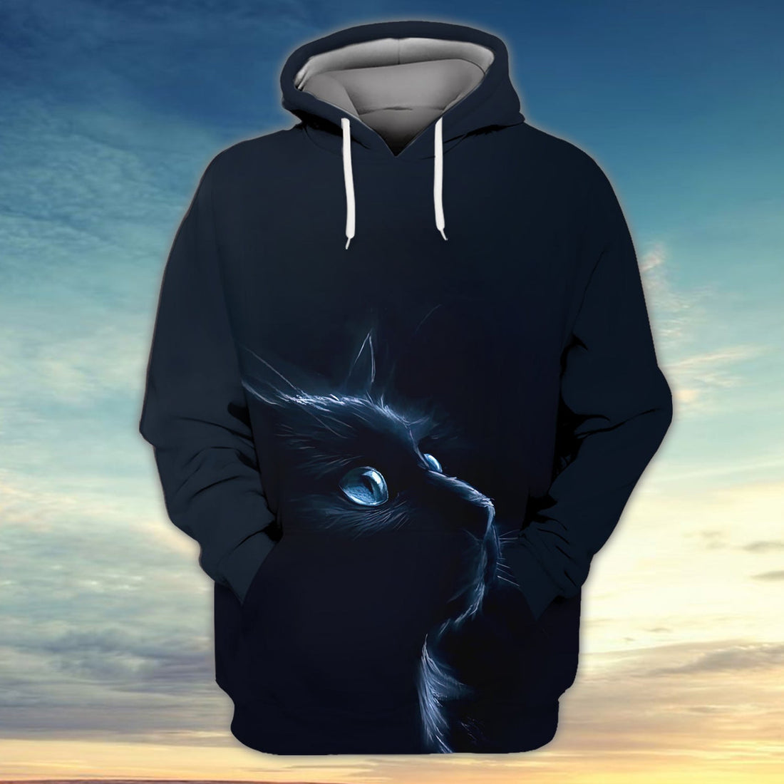 FUNSTUFFPRINT Cute Cat Mystery 3D Hoodie and Zip Hoodie