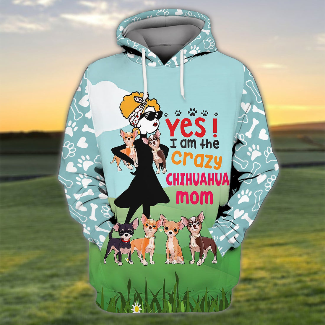 FUNSTUFFPRINT I'm The Crazy Chihuahua Mom 3D Shirt For Chihuahua Dog Lovers 3D Hoodie and Zip Hoodie