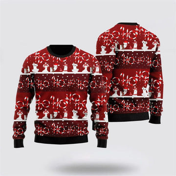 FUNSTUFFPRINT Fa La La Llama Pattern Xmas Ugly Christmas Sweater, Farm Sweater, Christmas Gift, Best Winter Outfit Christmas Ugly Sweater