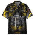 Lighting Gold Lion Hawaiian Shirt, Short Sleeve Hawaiian Aloha Shirt for men and women