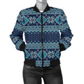 FUNSTUFFPRINT Fairisle Christmas Pattern Print Women Casual 3D Bomber Jacket