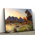 Fairy Tale Landscape House to the Mountain Canvas Wall Art - Canvas Wall Decor - Home Decor Living Room