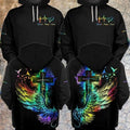 FUNSTUFFPRINT Matching Faith Hope Love Couple 3D Hoodie and Zip Hoodie
