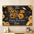 Faith Bigger Than Fear Butterfly Canvas Wall Art - Christian Poster - Religious Wall Decor