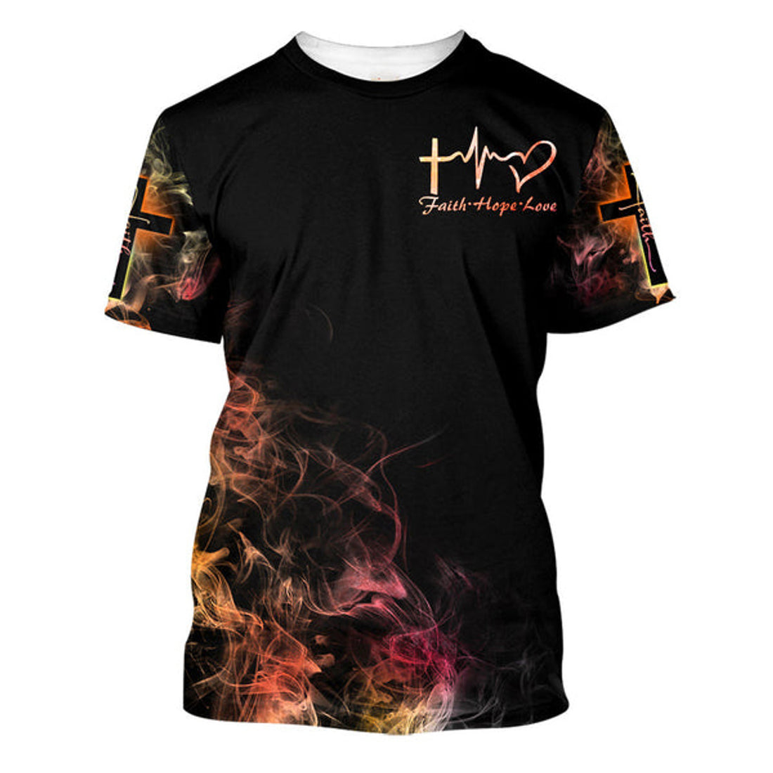 FUNSTUFFPRINT Faith Hope And Love I Can Do All Things Through Christ 3D T-Shirts - Christian Shirts For Men&Women 3D T-shirt
