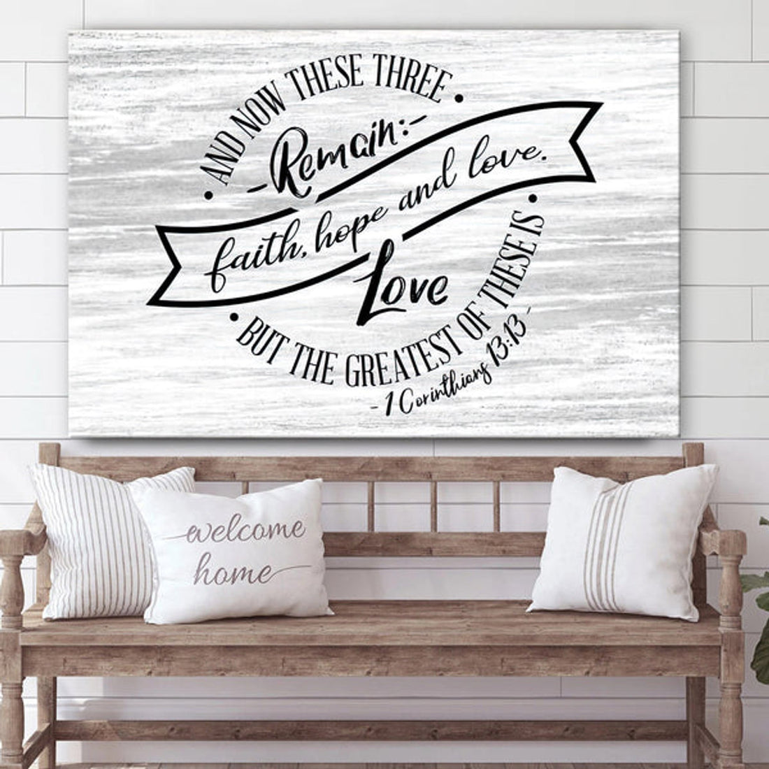 Faith Hope And Love Poster Canvas - 1 Corinthians 13 13 Hanging Art #4