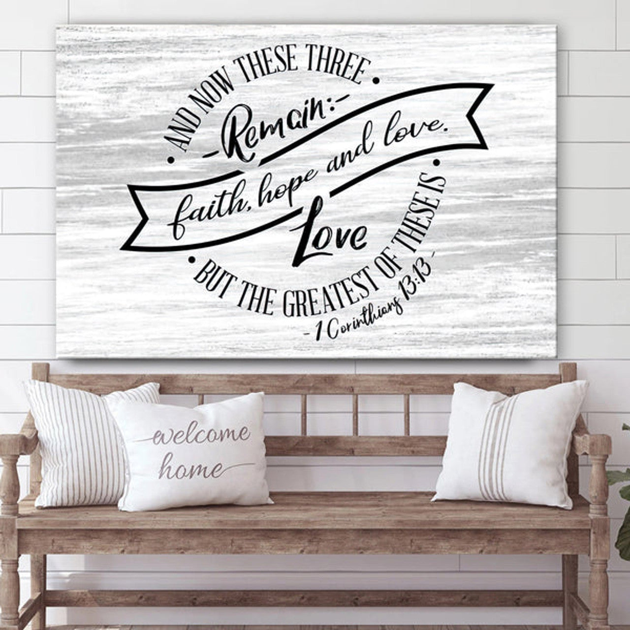 Faith Hope And Love Poster Canvas - 1 Corinthians 13 13 Hanging Art #4