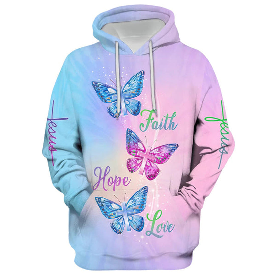 FUNSTUFFPRINT 3D Faith Hope Love 3d Hoodie - Men & Women Christian 3D Hoodie and Zip Hoodie