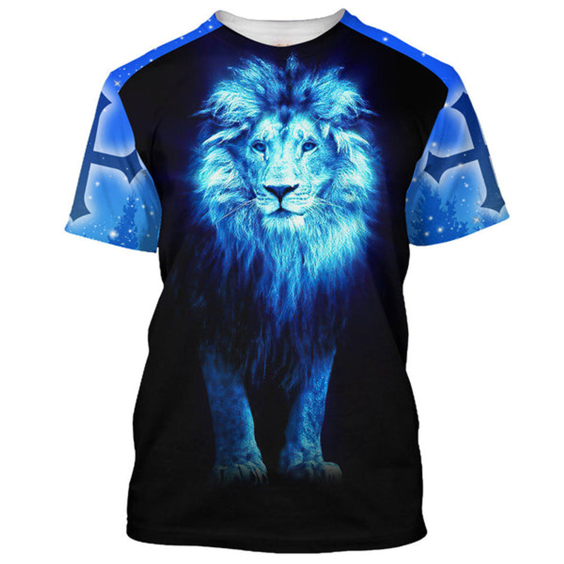 FUNSTUFFPRINT Faith Is Seeing Light With Your Heart Lion Christian 3D T-shirt