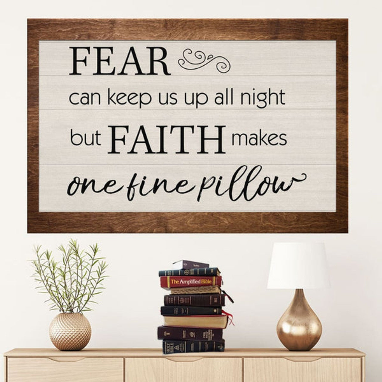 Faith Makes One Fine Pillow Canvas Print - Christian Wall Art - Religious Wall Decor