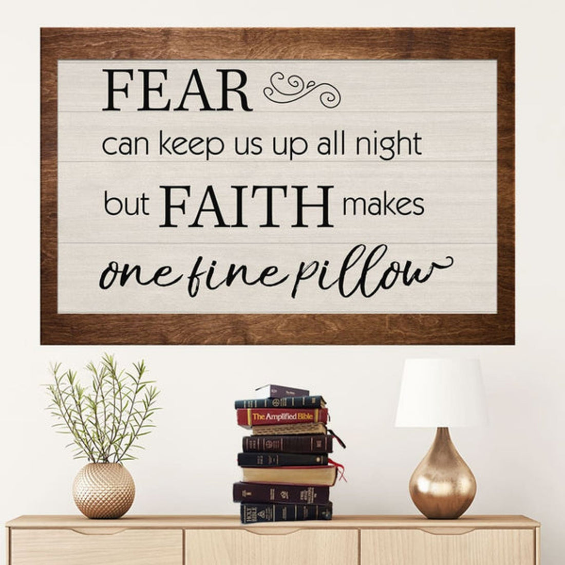 Faith Makes One Fine Pillow Canvas Print - Christian Wall Art - Religious Wall Decor