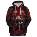 FUNSTUFFPRINT 3D Faith Over Fear - Knight Of The Lion 3D Hoodie and Zip Hoodie
