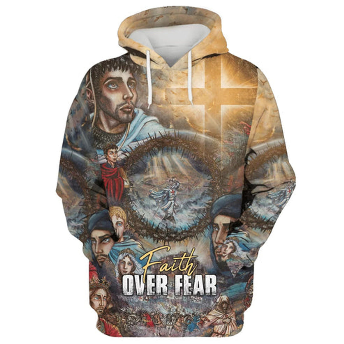 FUNSTUFFPRINT 3D Faith Over Fear 1 3D Hoodie and Zip Hoodie