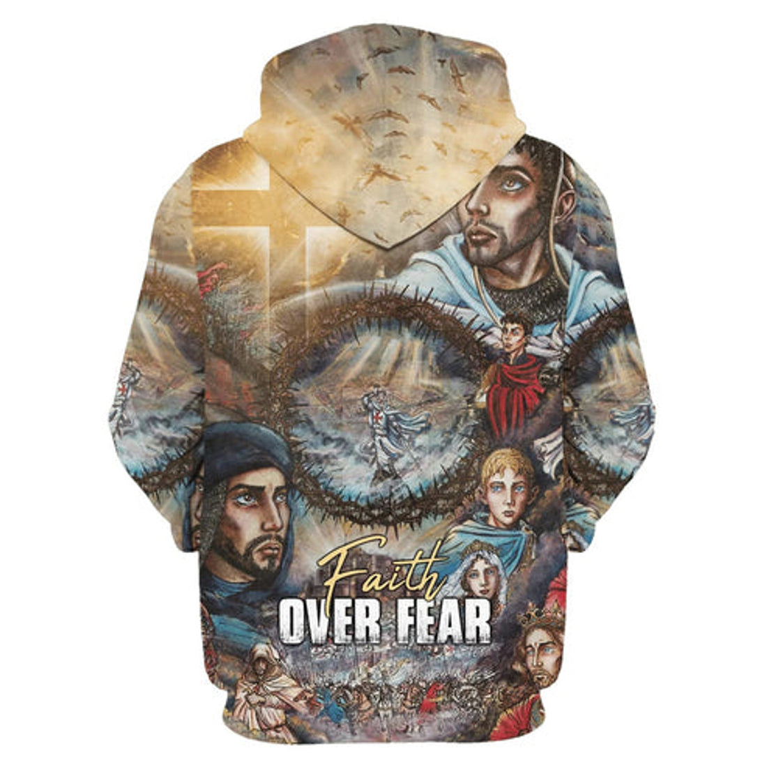 FUNSTUFFPRINT 3D Faith Over Fear 1 3D Hoodie and Zip Hoodie