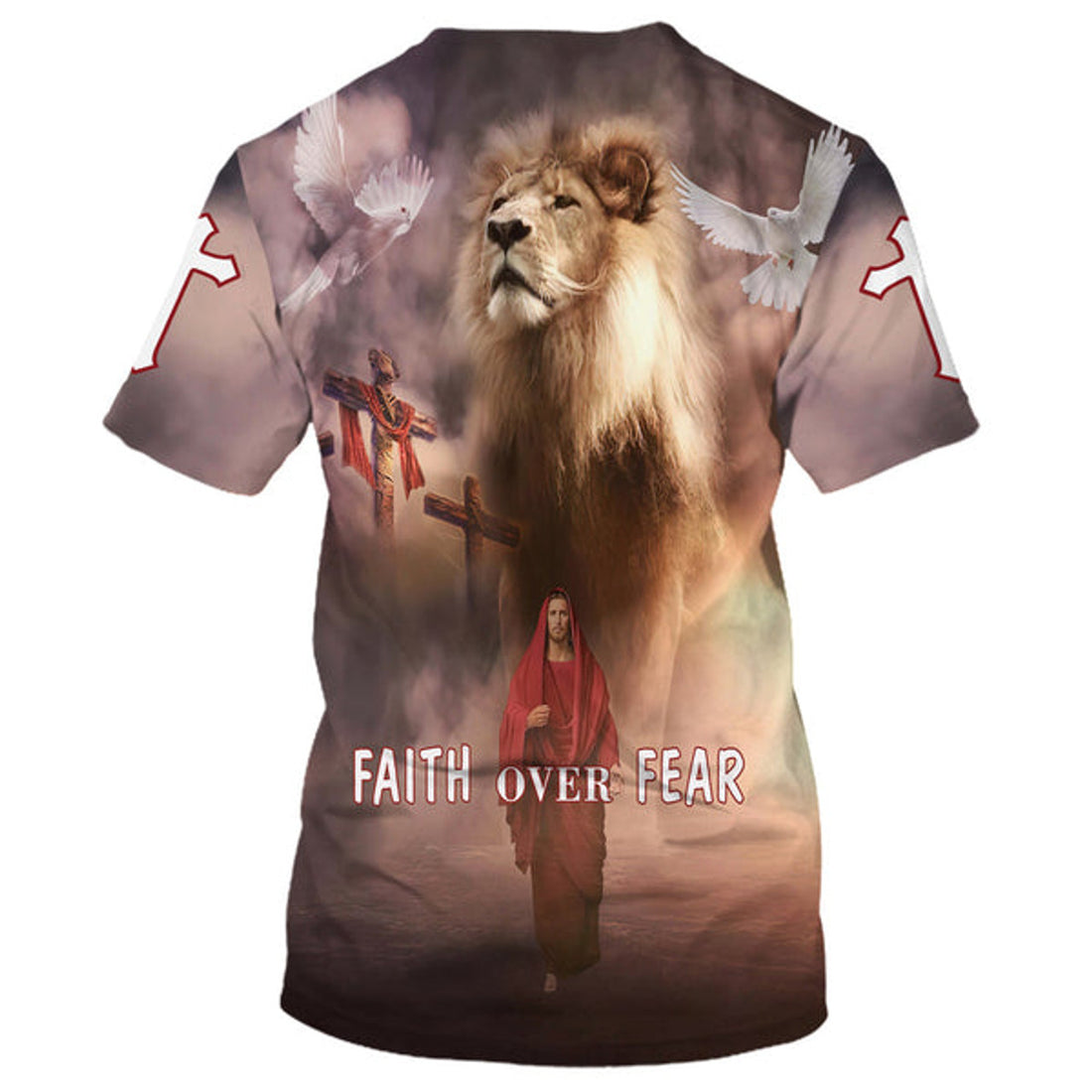 FUNSTUFFPRINT Faith Over Fear Christian Jesus Christian 3D T-shirt