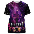 FUNSTUFFPRINT Faith Over Fear Cross Christian 3D T-shirt