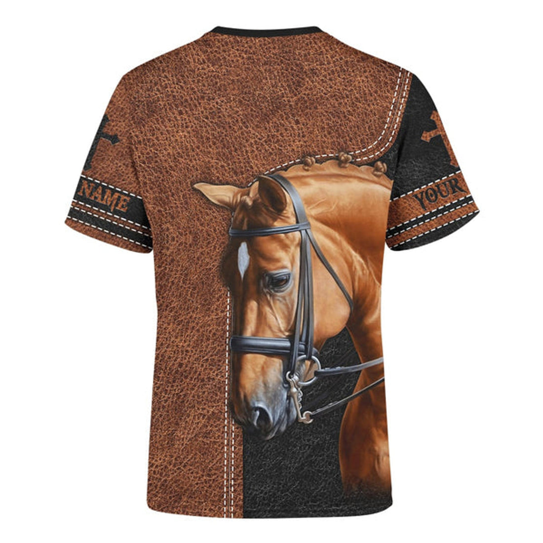 FUNSTUFFPRINT Faith Over Fear Jesus And Horse Customized Shirt - Christian 3d Shirts For Men Women - Custom Name 3D T-shirt