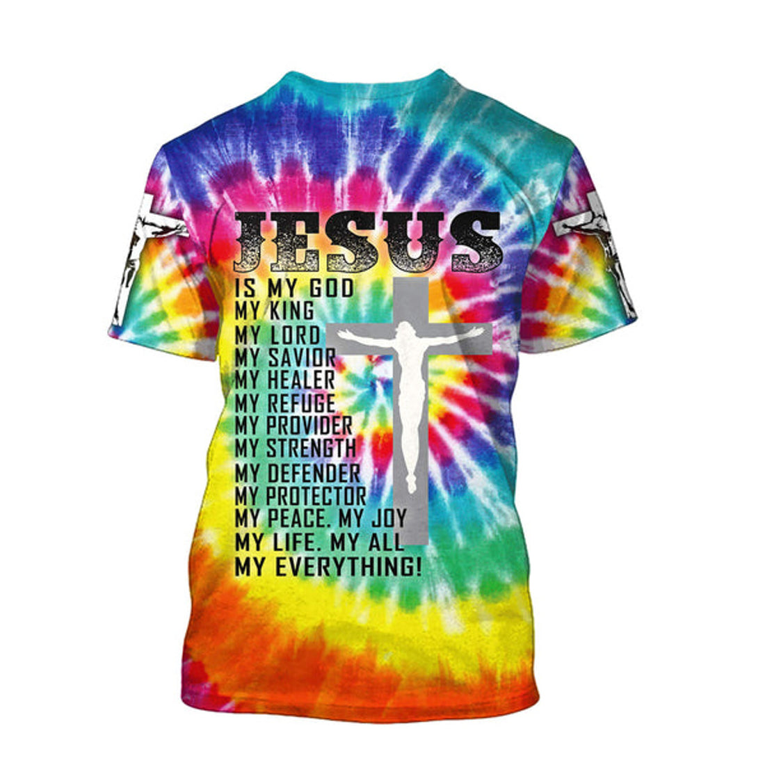 FUNSTUFFPRINT Faith Over Fear Jesus Colorful Shirts - Christian 3D T-shirt