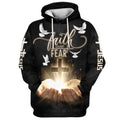 FUNSTUFFPRINT 3D Faith Over Fear Jesus Gods Hand Christian Cross Hoodies Jesus Hoodie Men & Women Christian 3D Hoodie and Zip Hoodie