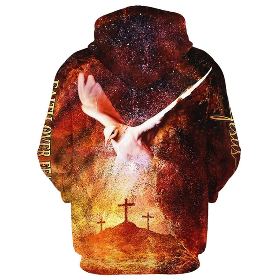 FUNSTUFFPRINT 3D Faith Over Fear Jesus Hoodies Jesus Hoodie Men & Women Christian 3D Hoodie and Zip Hoodie