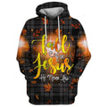 FUNSTUFFPRINT 3D Fall For Jesus He Never Leaves 3D Hoodie and Zip Hoodie