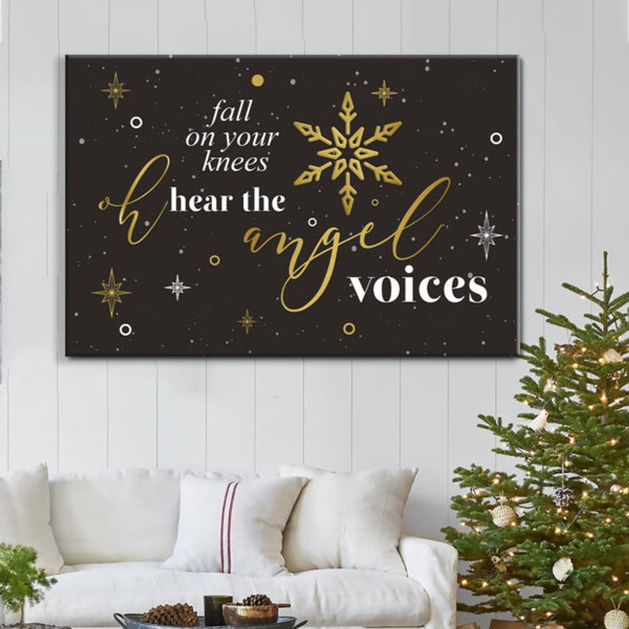 Fall On Your Knees Oh Hear The Angel Voices, Christmas Wall Art Canvas - Religious Wall Decor