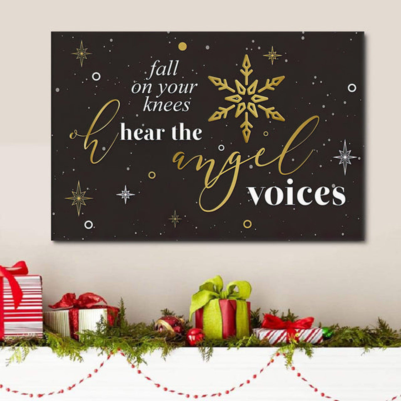 Fall On Your Knees Oh Hear The Angels Voices Christmas Wall Art Canvas - Religious Canvas Painting