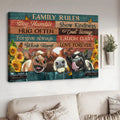 Family Rules, Stay Humble Show Kindness Hug Offten Count Blessing Forgive Always Laugh Daily Poster and Canvas