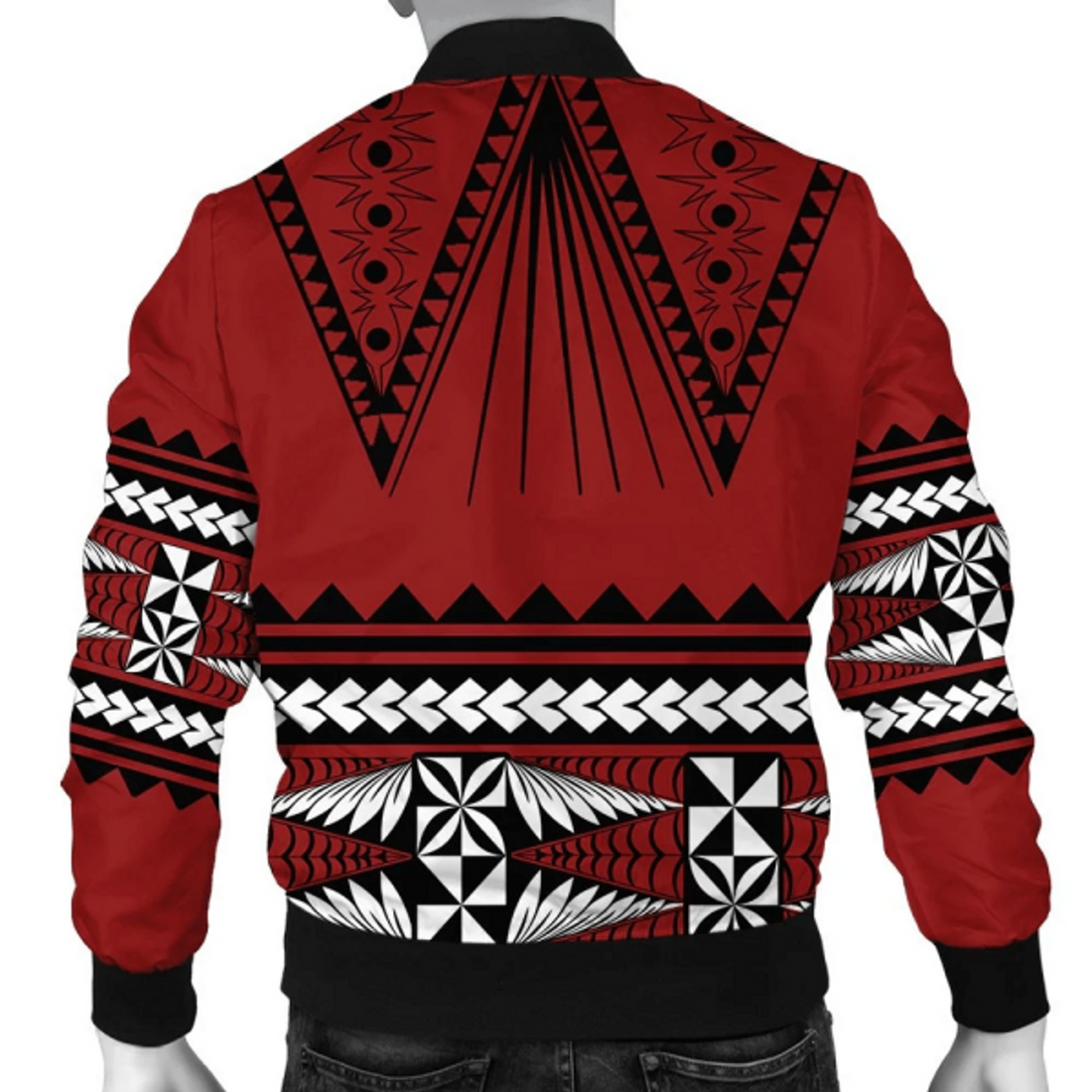FUNSTUFFPRINT FamilyGater Tonga Jacket - Tonga Pattern Style 3D Bomber Jacket