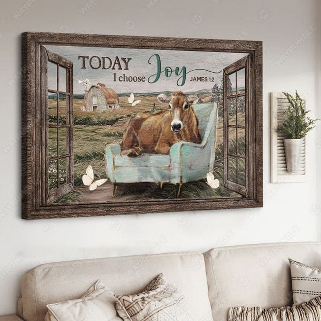 Farm Cow, Window Poster, Today I Choose Joy Poster and Canvas