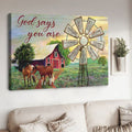 Farm Horse, God Says You Are Unique Special Lovely Precious Strong Chosen, Horse Poster Poster and Canvas