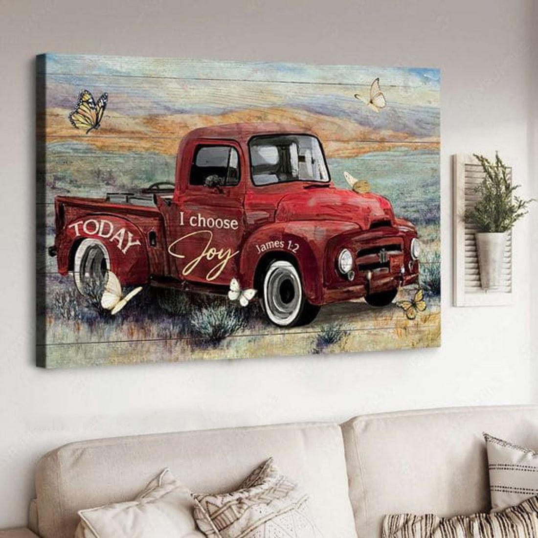 Farm Truck, Today I Choose Joy, Farmer Poster Poster and Canvas