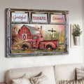 Farmer Poster, Farm Truck, God Cross, Grateful Thankful Blessed Poster and Canvas