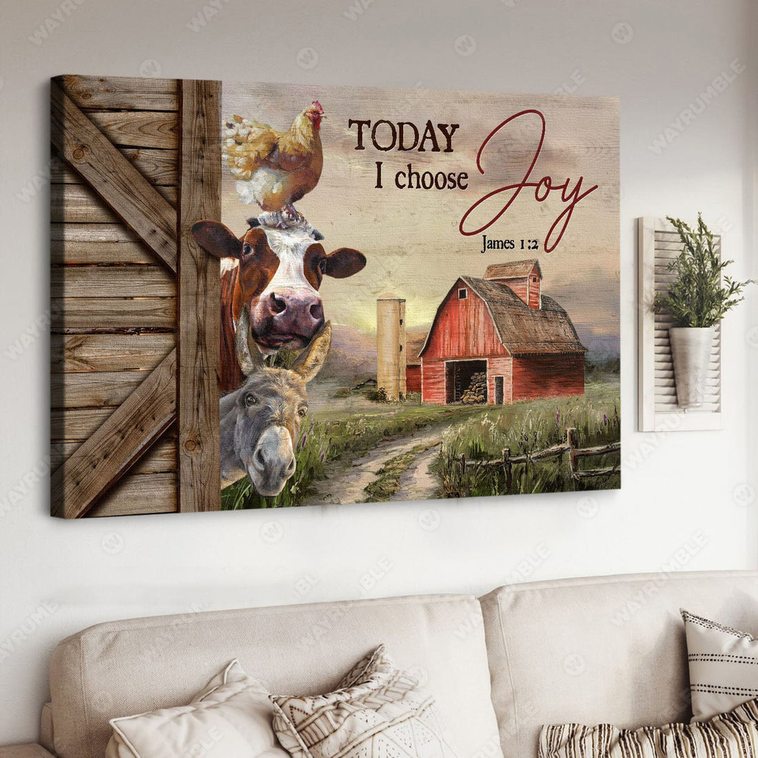 Farmer Poster, Today I Choose Joy, Chicken Lover, Dairy Cow, Donkey Poster Poster and Canvas