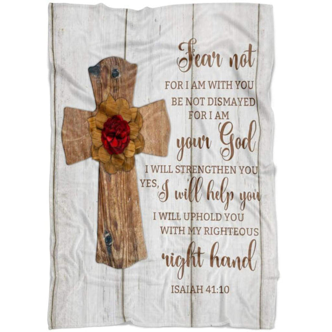 FUNSTUFFPRINT Fear Not For I Am With You Isaiah 41 10 Fleece Blanket - Christian Blanket - Bible Verse Blanket