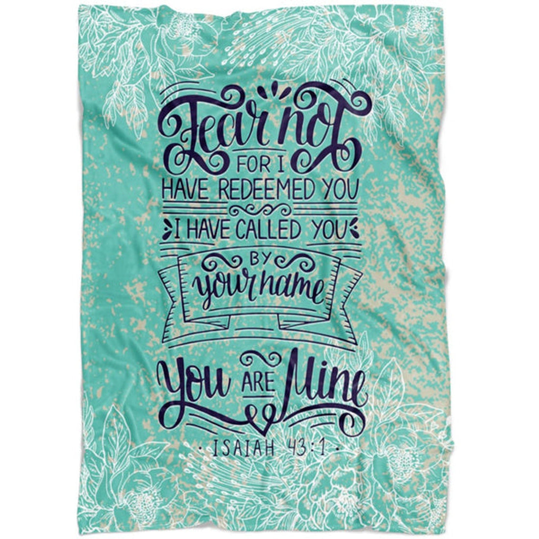 FUNSTUFFPRINT Fear Not For I Have Redeemed You Isaiah 43 1 Fleece Blanket - Christian Blanket - Bible Verse Blanket