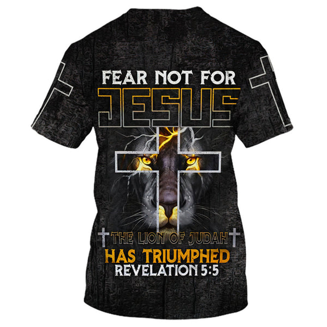 FUNSTUFFPRINT Fear Not For Jesus The Lion Of Judah Cross 3D All Over Printed Shirt for Men and Women 3D T-shirt