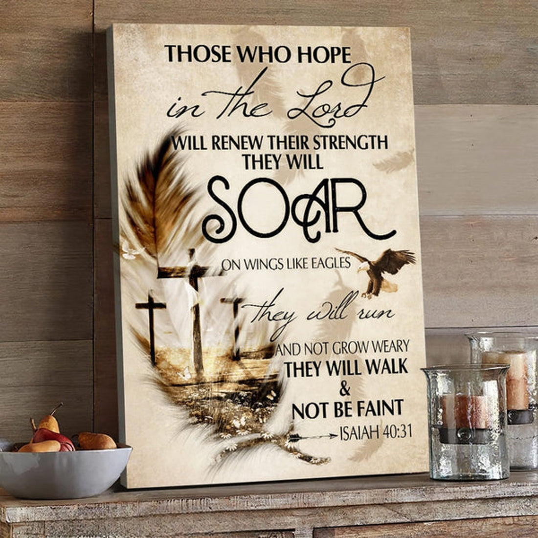 Feather Those Who Hope In The Lord Will Renew Their Strength Canvas Posters - Christian Wall Posters - Religious Wall Decor