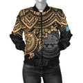 FUNSTUFFPRINT Federated States Of Micronesia Bomber Jacket (Women) - Golden Turtle 3D Bomber Jacket